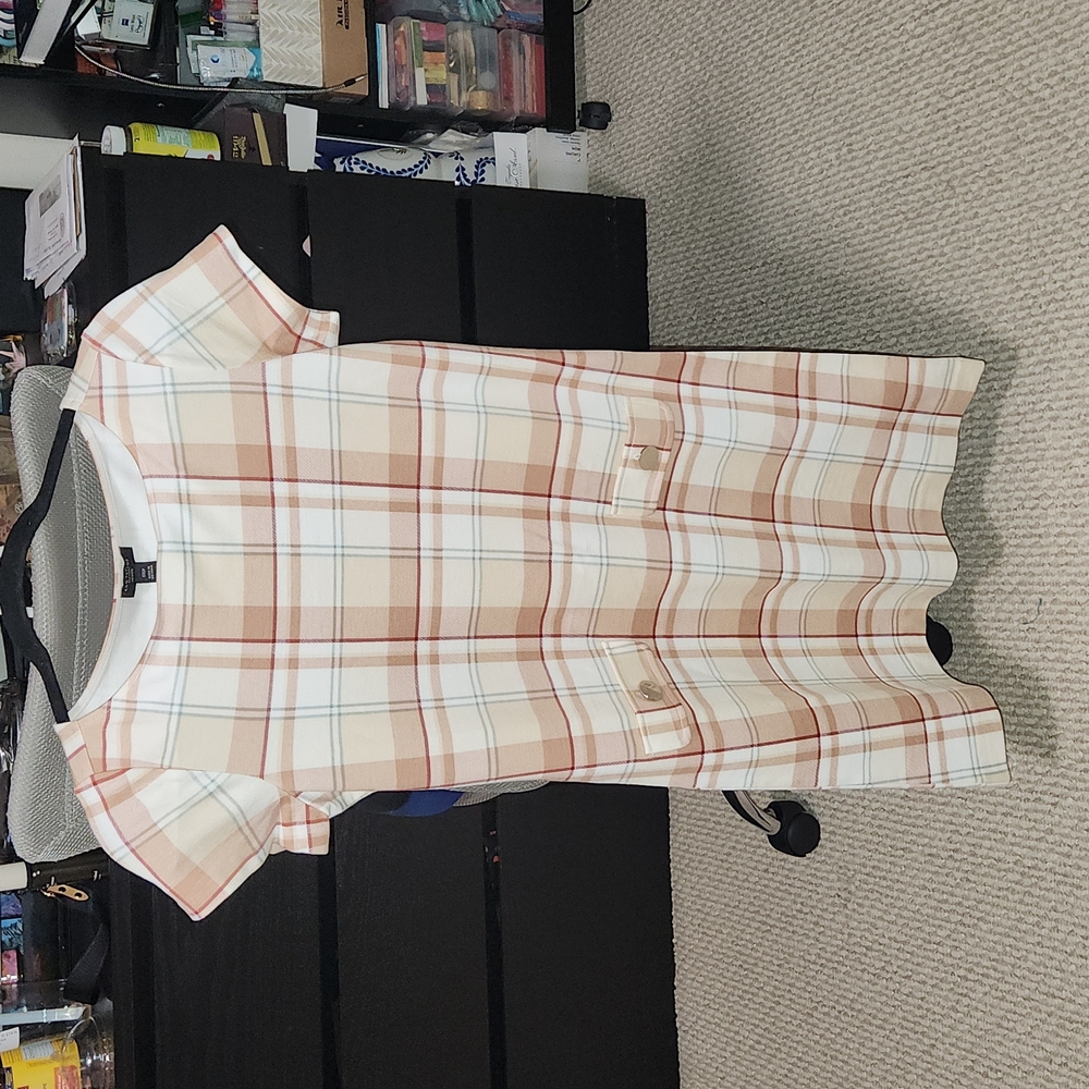 Ann Taylor Factory Pink Plaid XXSP